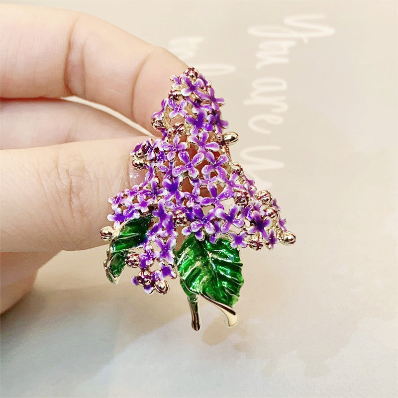 Brooch - Purple Lilacs