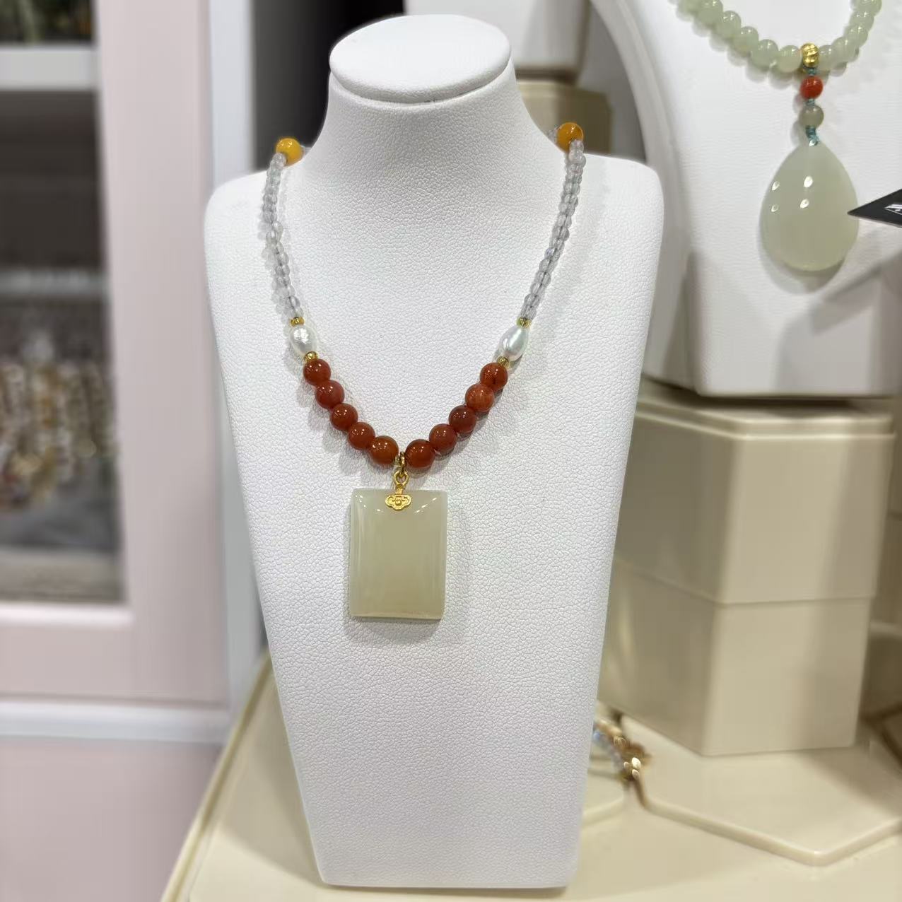 Necklace-Jade - Hetian jade pendant