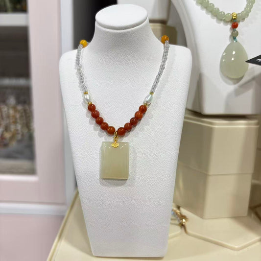 Necklace-Jade - Hetian jade pendant