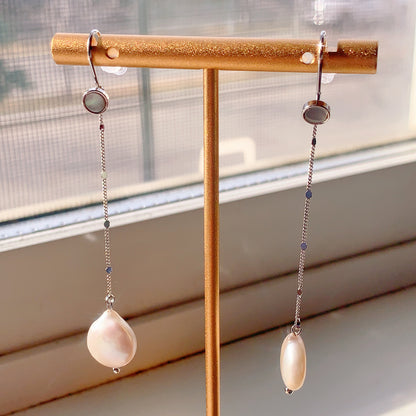 Earring - Fresh Water Baroque sterling Silver earrings
