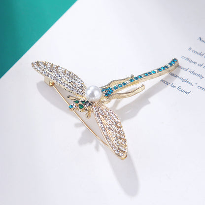 Brooch - Dragonfly; Freshwater Pearl