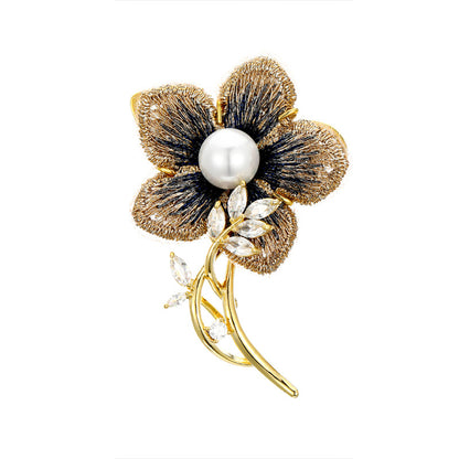 Brooch - Freshwater Pearl Flower Brooch