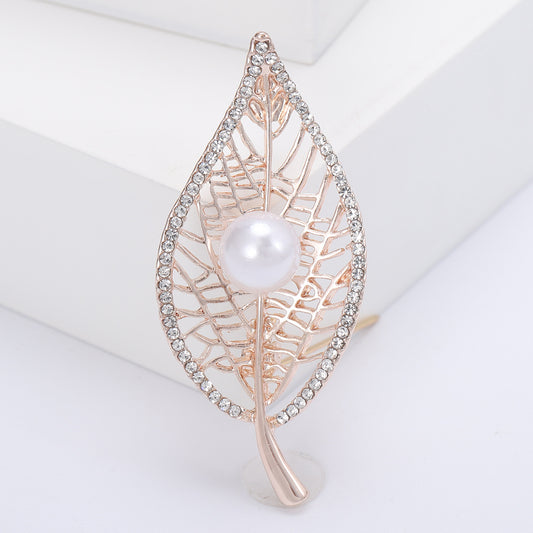 Brooch/Pendant - Freshwater Pearl Leaf