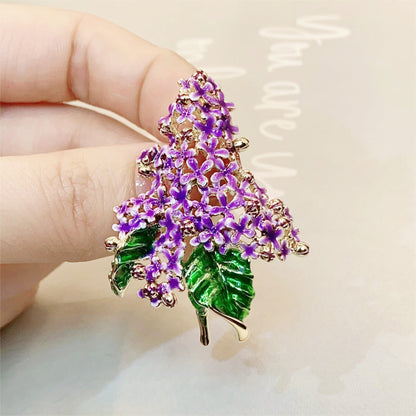 Brooch - Purple Lilacs