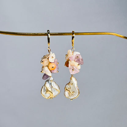 Earring - Natural Freshwater Baroque Pearl